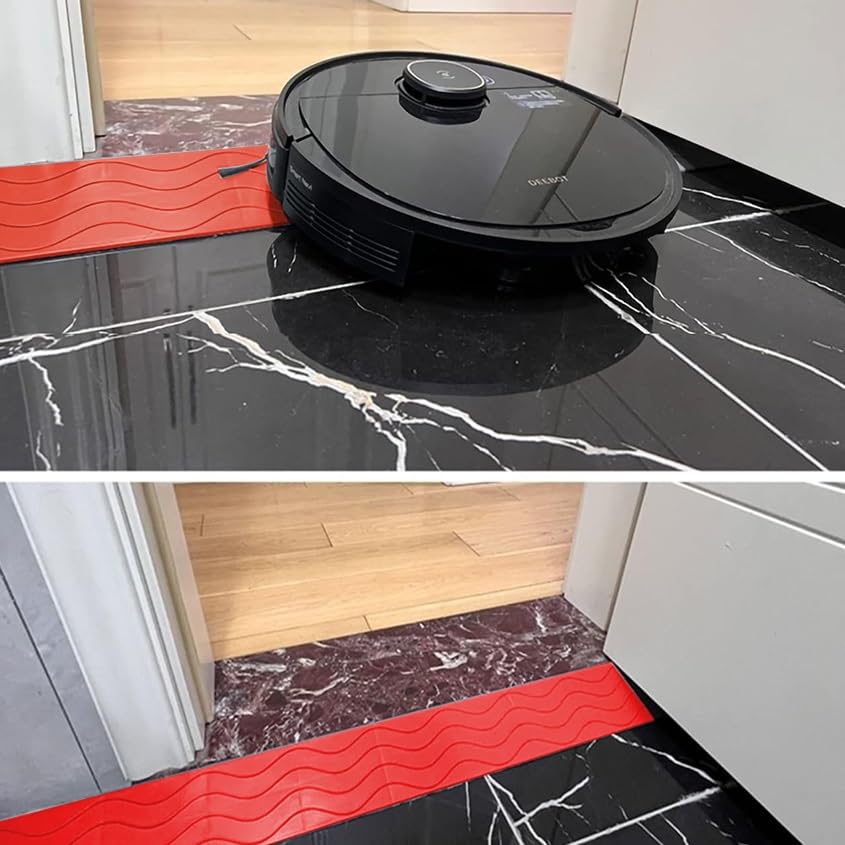 Rampa para Robot de Barrido, Rampa de Umbral Empalmable, Rampa para Silla de Ruedas, Rampa con Superficie Antideslizante, Adecuada para Hogar, Baño (Color: Rojo) (Tamaño: 100 * 16 * 7 cm) miniatura 4