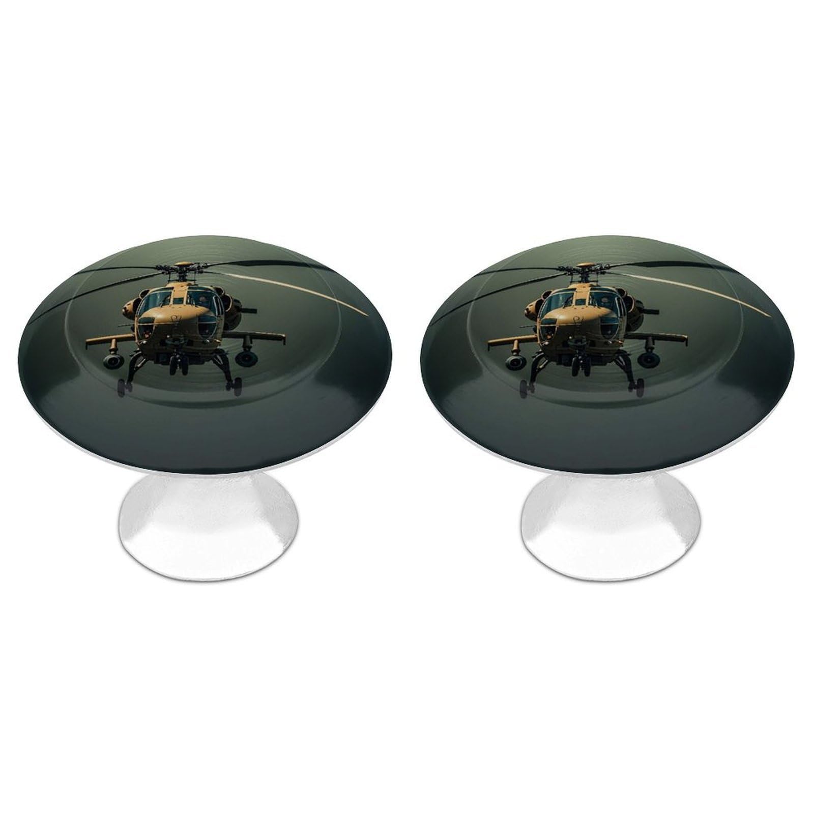 FekiLoot Helicopter Cabinet Knobs 2 Pack Stainless Steel Round Dresser Drawer Knobs Kitchen Drawer Hardware Dresser Knob Closet Door Pulls Cabinet Handles for Cupboard Drawer Pulls