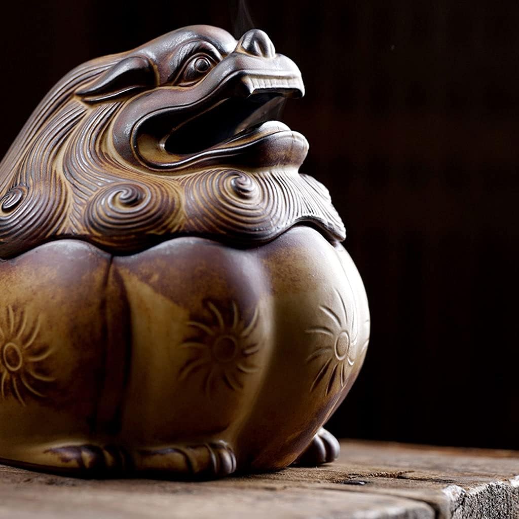 Incense Holder Incense Burner Retro Incense Burner Sandalwood Incense Burner Household Aromatherapy Incense Burner Ceramic Auspicious Beast Incense Burner Ornaments Incense Burner