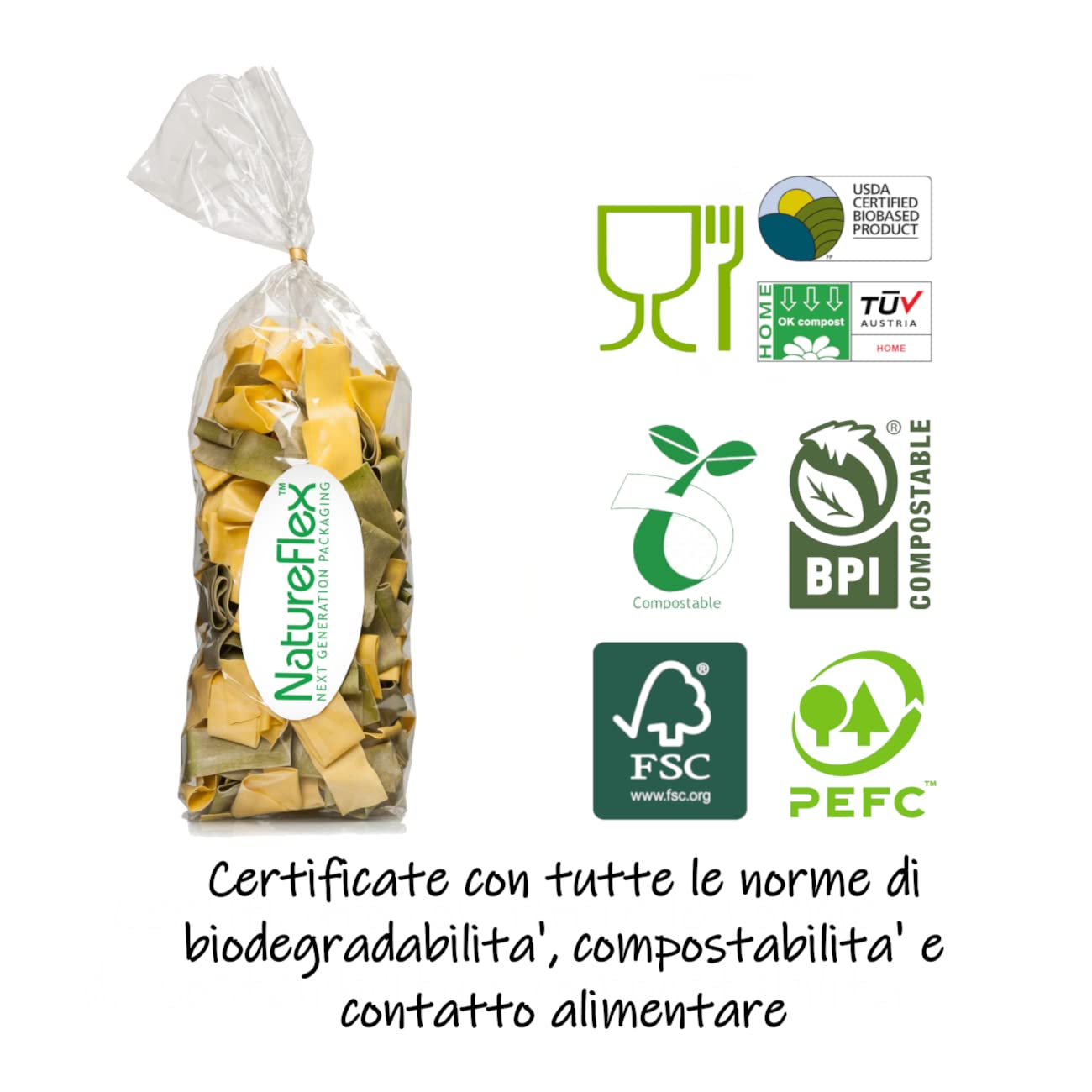Ekoe, Bolsas transparentes para alimentos biodegradables, 100 unidades, ecológicas y compostables, para termoselladora, resistentes y resistentes, producto italiano