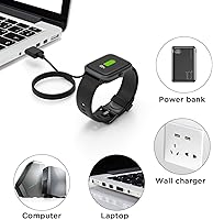 Vista 5 de Lamshaw Compatible con el cargador de reloj inteligente LIGE K57, cable de carga USB magnético de repuesto compatible con relojes inteligentes