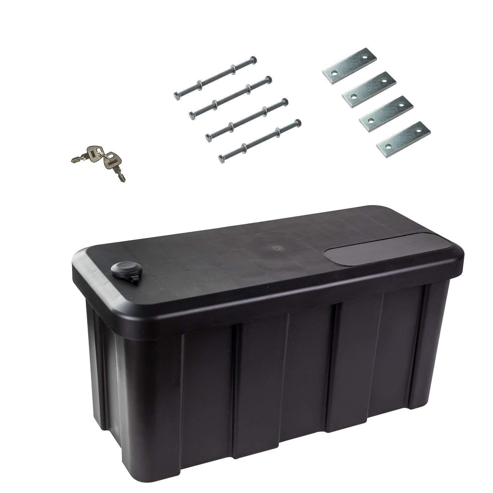 DEMA Anhänger Staubox Deichselbox Staukasten DDB25, abschließbar, robust | Trailerbox, Zugdeichselbox, Aufbewahrungsbox, 22L Werkzeugkiste, Diebstahlschutz, wetterfest, 100kg, PP Kunststoff