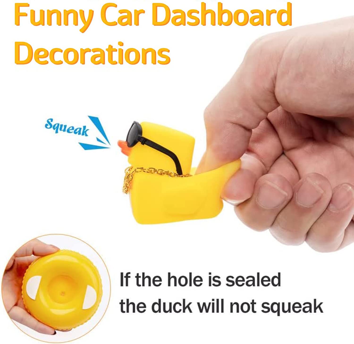 wonuu Car Rubber Duck Car Duck Decoration Dashboard Car Ornament for Car Dashboard Decoration Accessories with Mini Swim — view 4