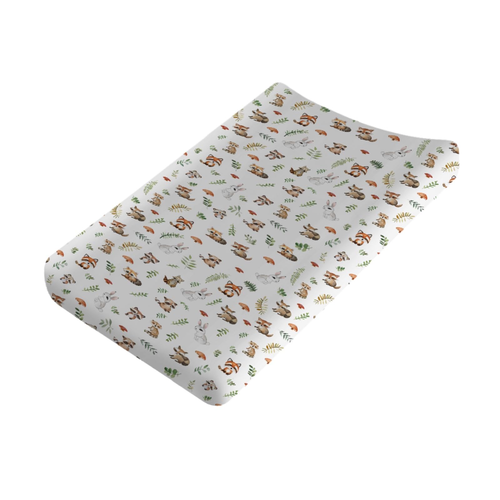 Wild Animals Baby Changing Pad Covers,Unisex Raccoons Rabbits Changing Pad Cover for Baby Girls Boys,Comfortable Breathable Changing Table Covers,Polyester Easy Care Diaper Changing Pad Table Sheets