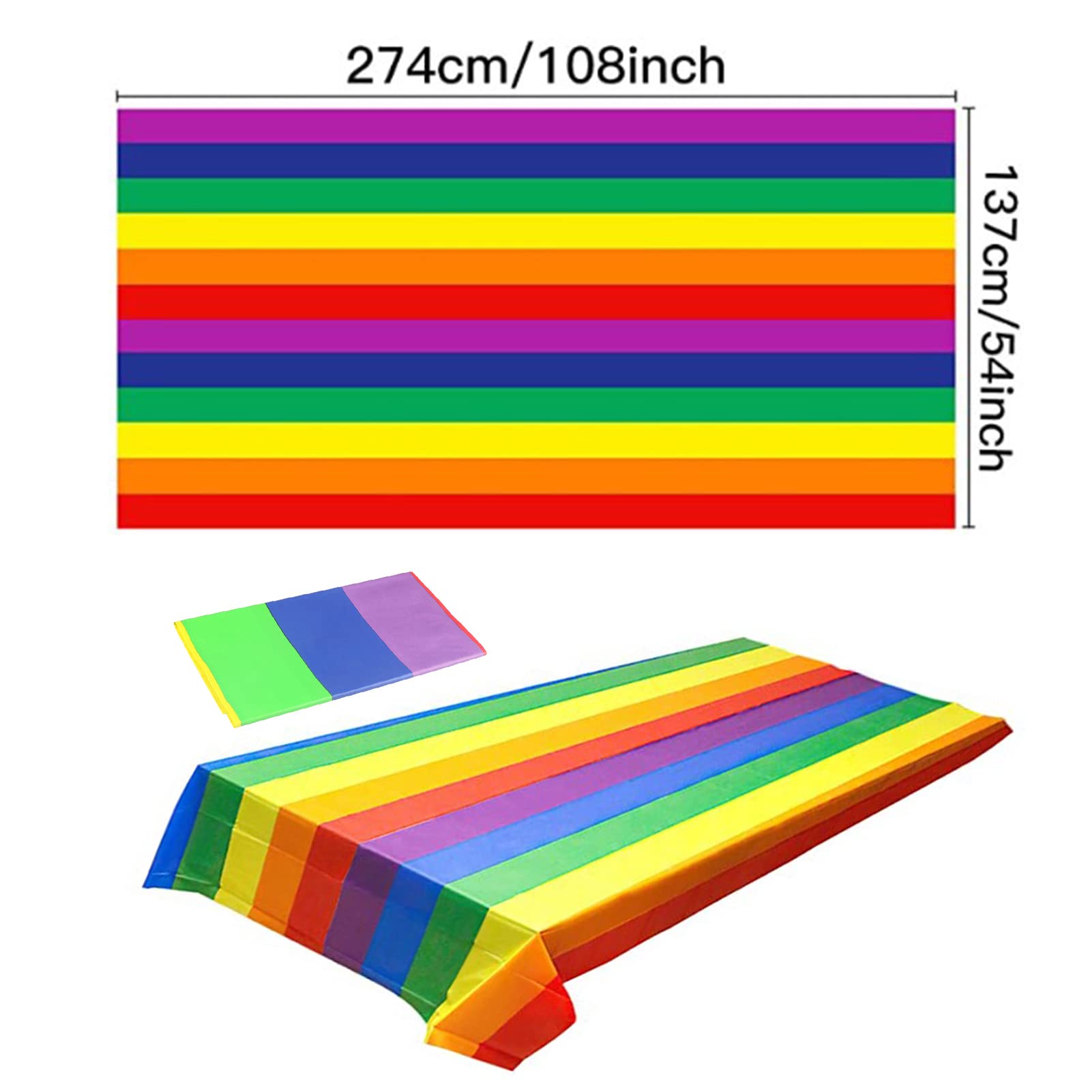 Tovaglia iridescente in plastica, per compleanno, rettangolare, 137 x 274 cm, per tovaglia, decorazioni natalizie, matrimoni, feste