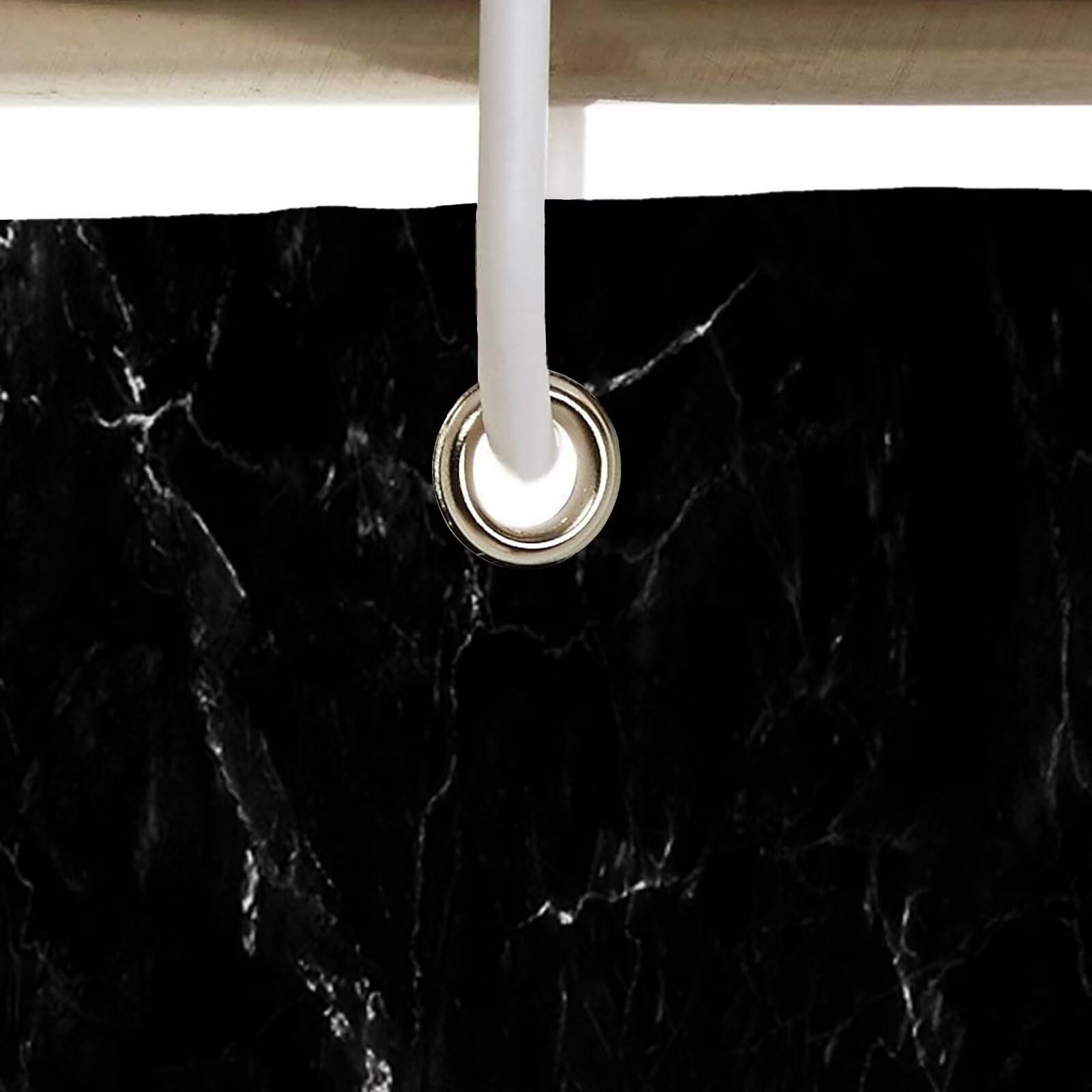 Noir Rideau Douche 180x200cm Rideau de Douche Rétro Shower Curtain – Impression Polyester Tissu – avec 12 Crochets – Tissu Lavable en Machine – Imperméable – pour Salle de Bain – Hôtel D#368