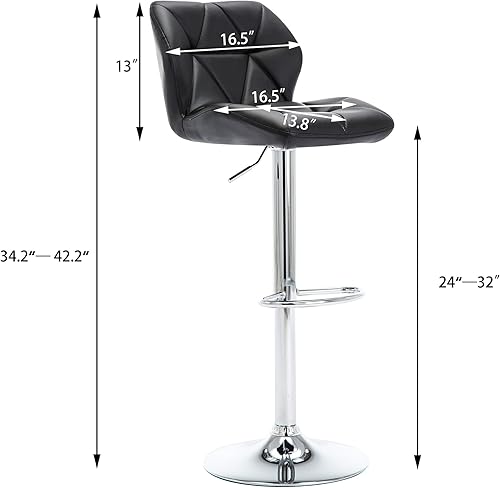 Miniatura 2 de Juego de 2 taburetes de bar altura ajustable sillas de bar de isla de cocina color marrón