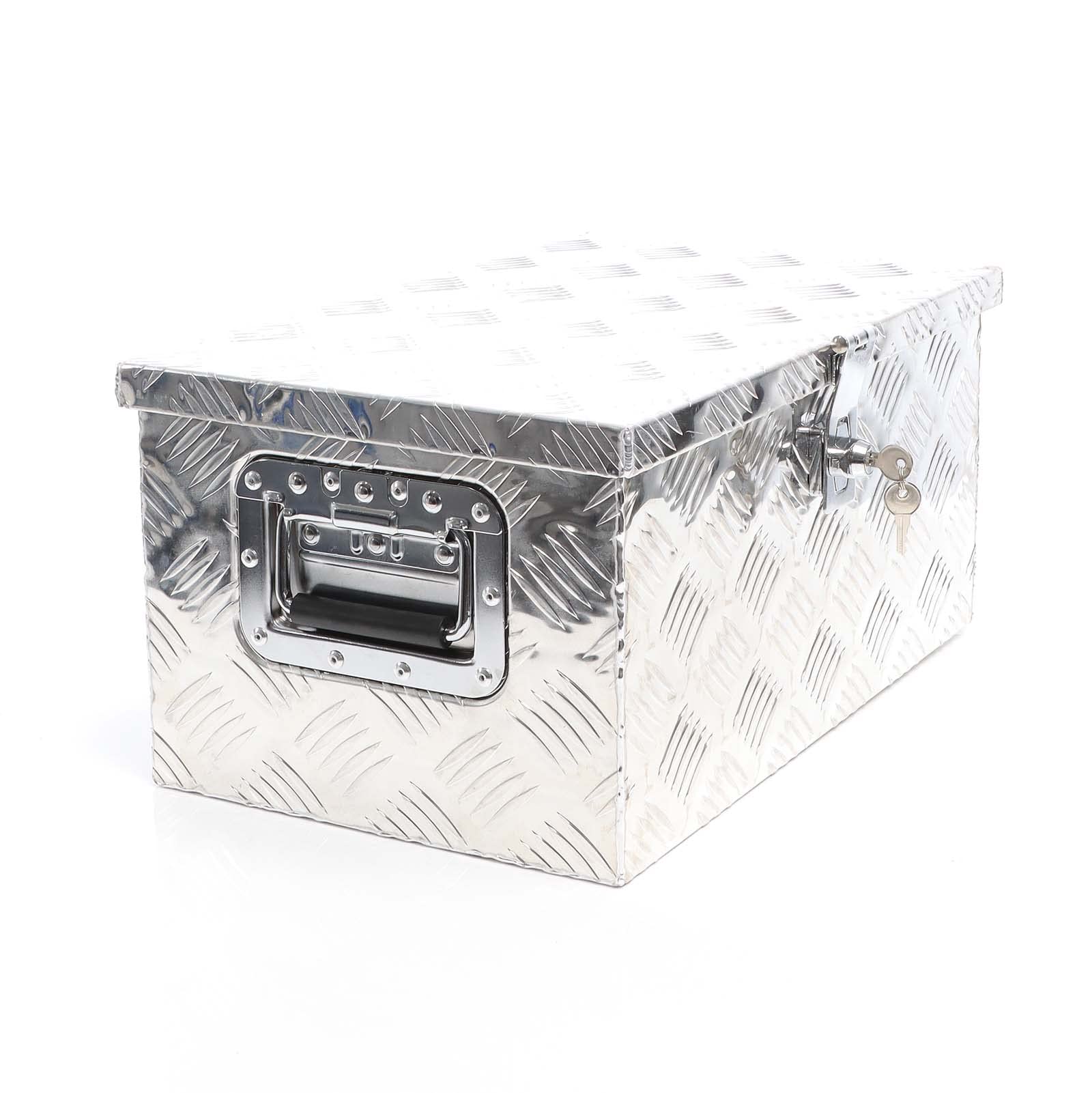 Aluminiowa skrzynka narzędziowa XPOtool 50,8x30,5x24 cm Srebrna skrzynka transportowa, skrzynka narzędziowa z kluczem, aluminiowa skrzynka z uchwytami