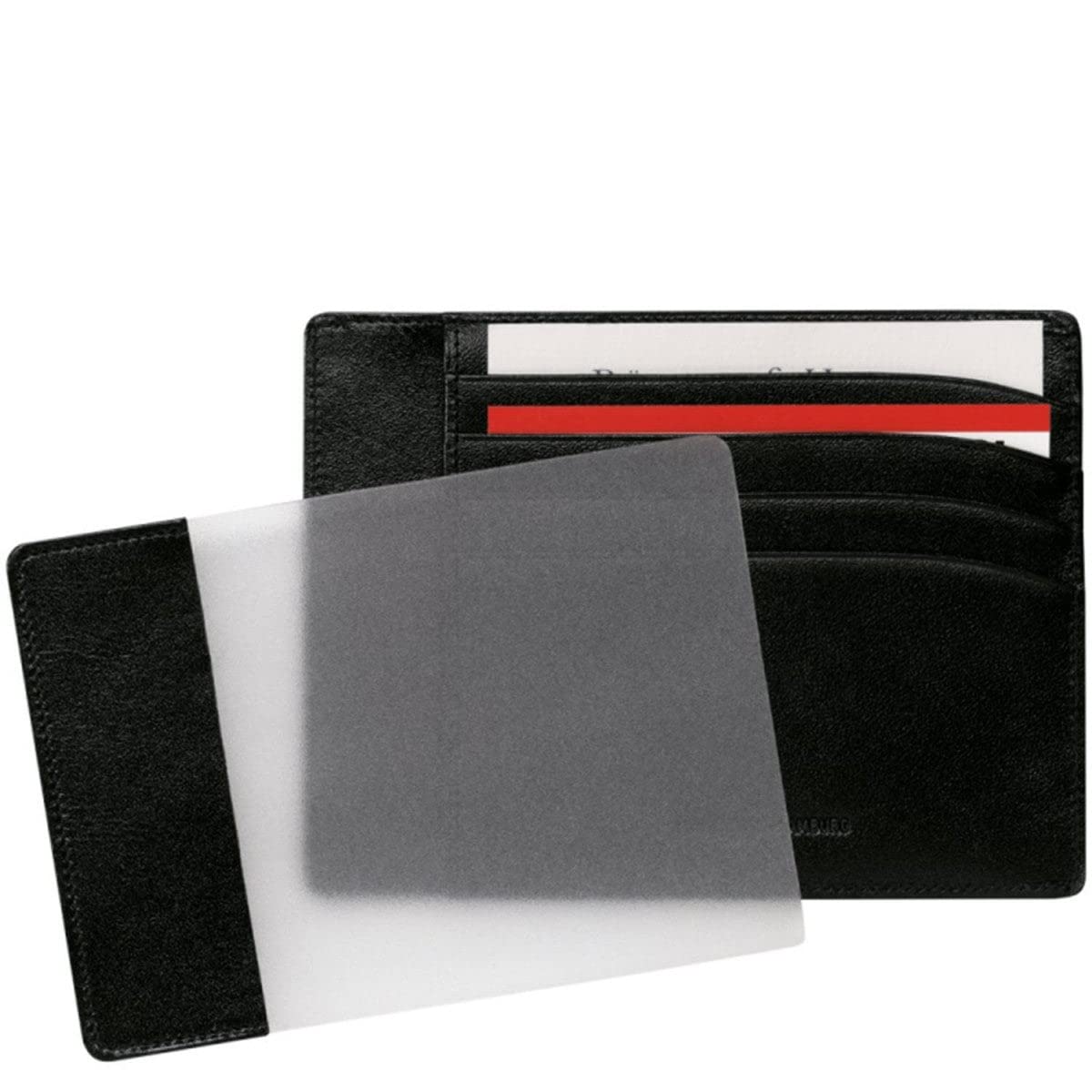 Montblanc 4cc 130070 - Porta carte d'identità in pelle, 12 x 9 x 0,5 cm, nero, 12 cm, moderno