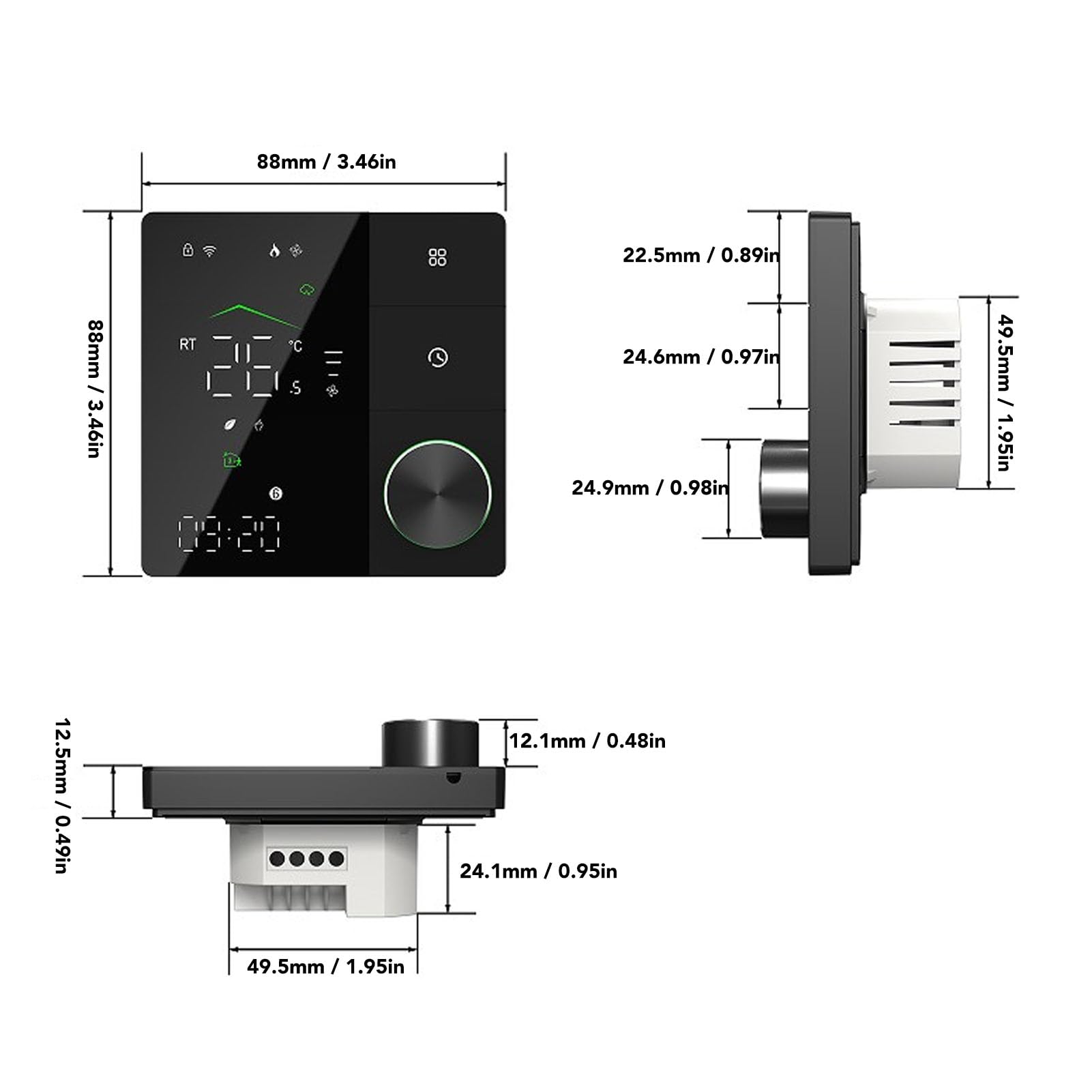 Hyuduo Intelligenter Elektrischer Heizungsthermostat mit KI-Technologie, Energiesparender Programmierbarer Digitaler Thermostat für Heimbüro, Wechselstrom 95 V–240 V, Sprachsteuerung für Xiao Ai