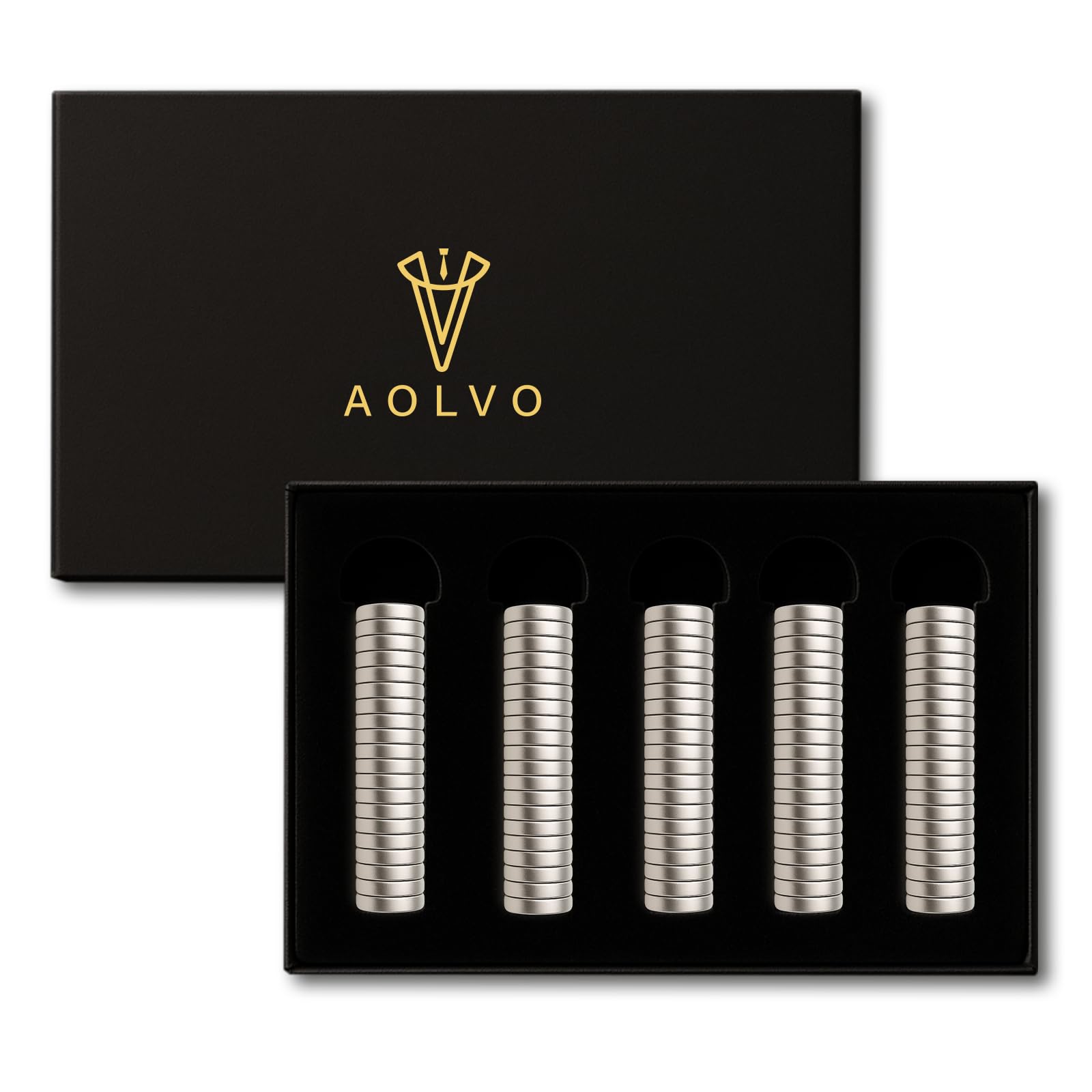 Magneti per stecche colletto in metallo 10×2 mm, potenti magnetiche confezione regalo