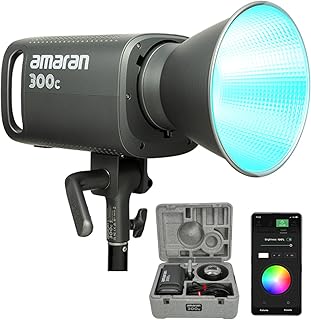 Aputure amaran 300c Video Lighting,300W RGBWW Full Color Bowens Mount LED Video Light Studio Light,CCT 2,500K~7,500K 26,580 lux @ 1m APP Control Continuous Lighting for Photography (amaran 300c-Gray)