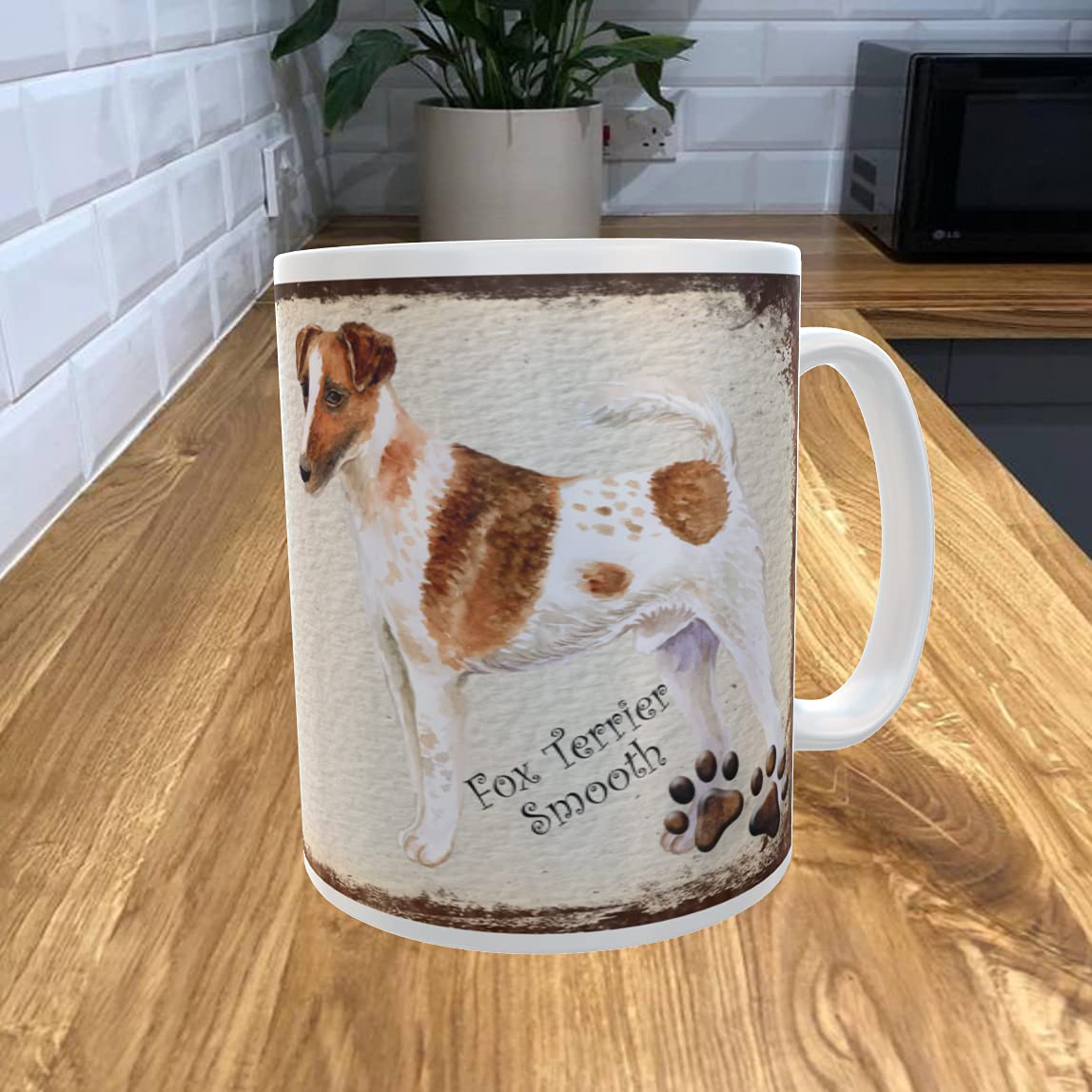 Shawprint Limited White Fox Terrier Smooth 11Oz Coffee Mug My Dog's Rules Theme 236Drmug