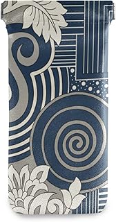 susiyo Vintage Floral Geometrical Glasses Case Portable Microfiber PU Leather Soft Sunglasses Bag Eyeglasses Pouch Holder Squeeze Top for Women Men