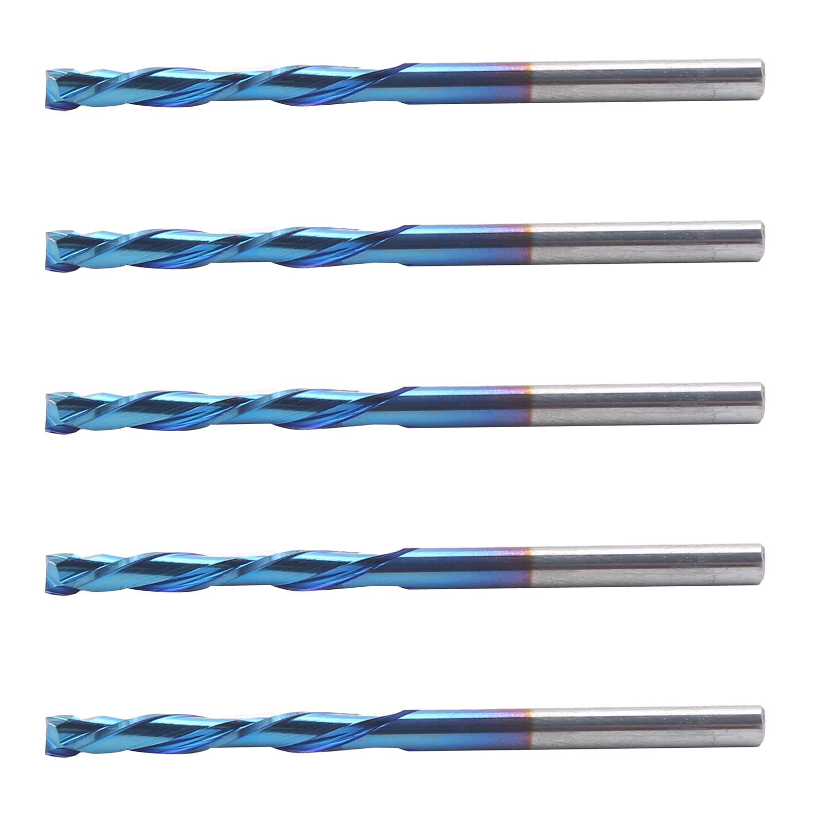 Cubo azul nano de acero tungsteno 2 herramienta de cortador de fresado de flauta 3.175x22x55 mm