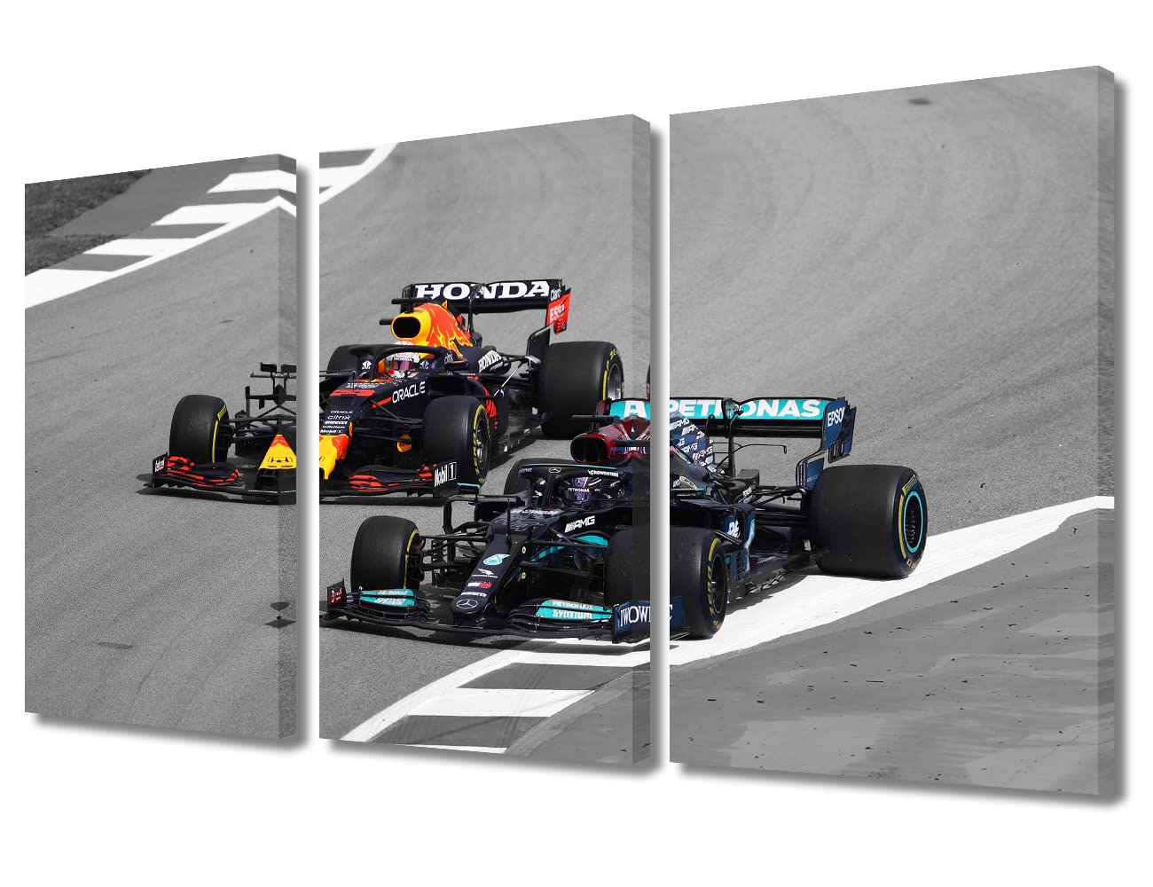 TUMOVO 3 Pieces Racing Car Canvas Print Car Sports Canvas Print Racing Car Wall Art Canvas Artwork Gallery Wrapped Canvas on Pine Wooden Frame Ready to Hang Posters, 36" Wx24 H