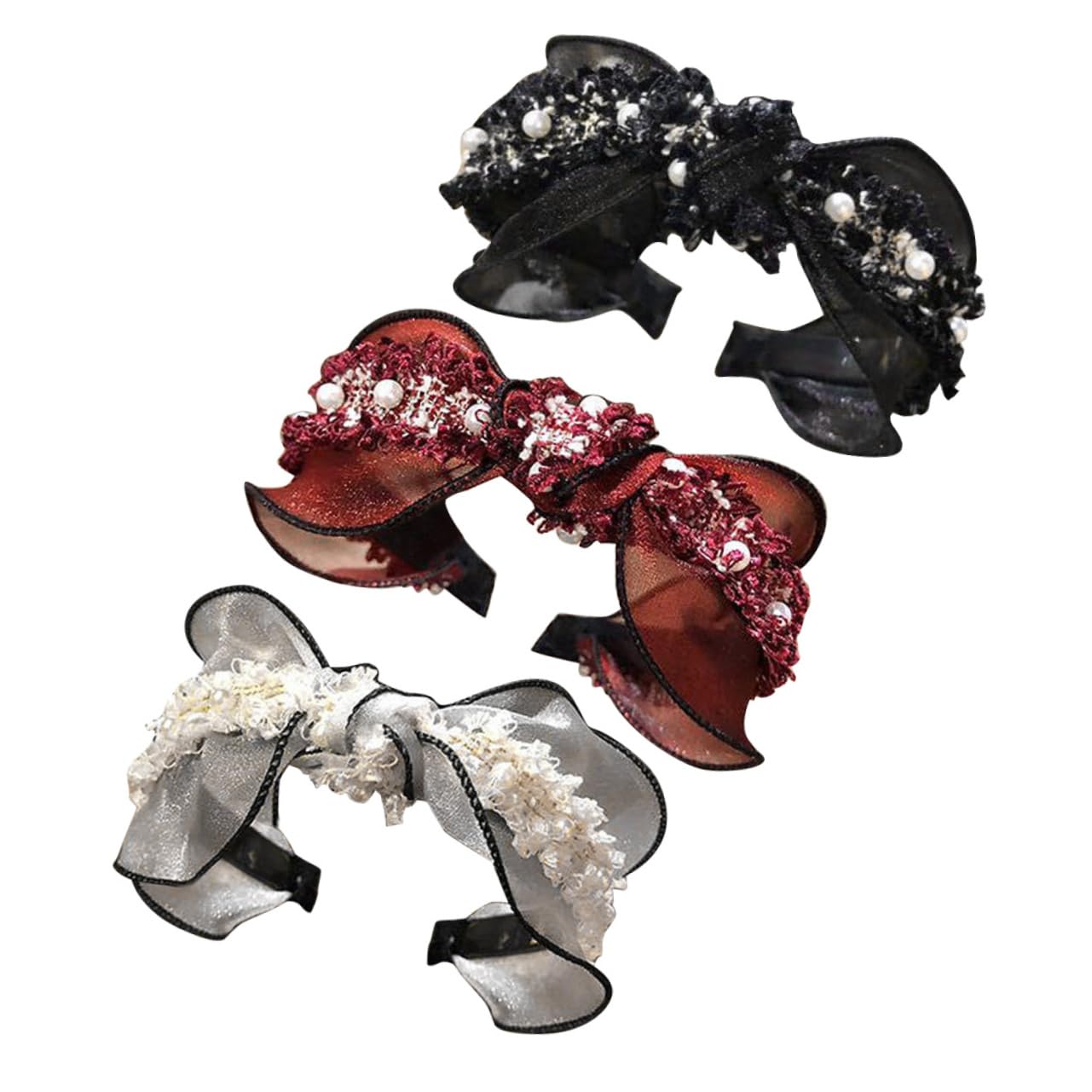 Didiseaon 9 Piezas Diadema De Cuentas Diadema Con Ancho Tocado Cosplay Ancha De Pelo Liso De Lazo De Pelo De Fiesta De Mujer Venda Flor Conciso Corea Del Sur