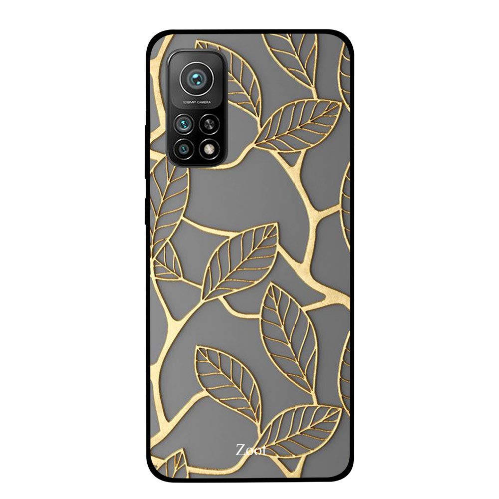 ZOOT Protective Printed Case Cover For Xiaomi Mi 10T,Mi 10T Pro, K30S, K30S ProGold Matelic Leaf Pattern