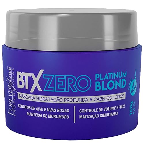 Forever Liss - Linha Btx Zero (rubio platino) - Mascara de Hidratacao Profunda Para Loiras 160 Gr - Colección Btx Zero (rubio platino) - Máscara