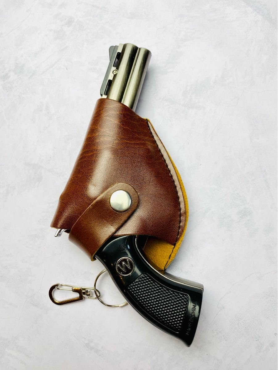 Amazon.co.jp: リボルバー型ターボライターガスライター拳銃型ライター 