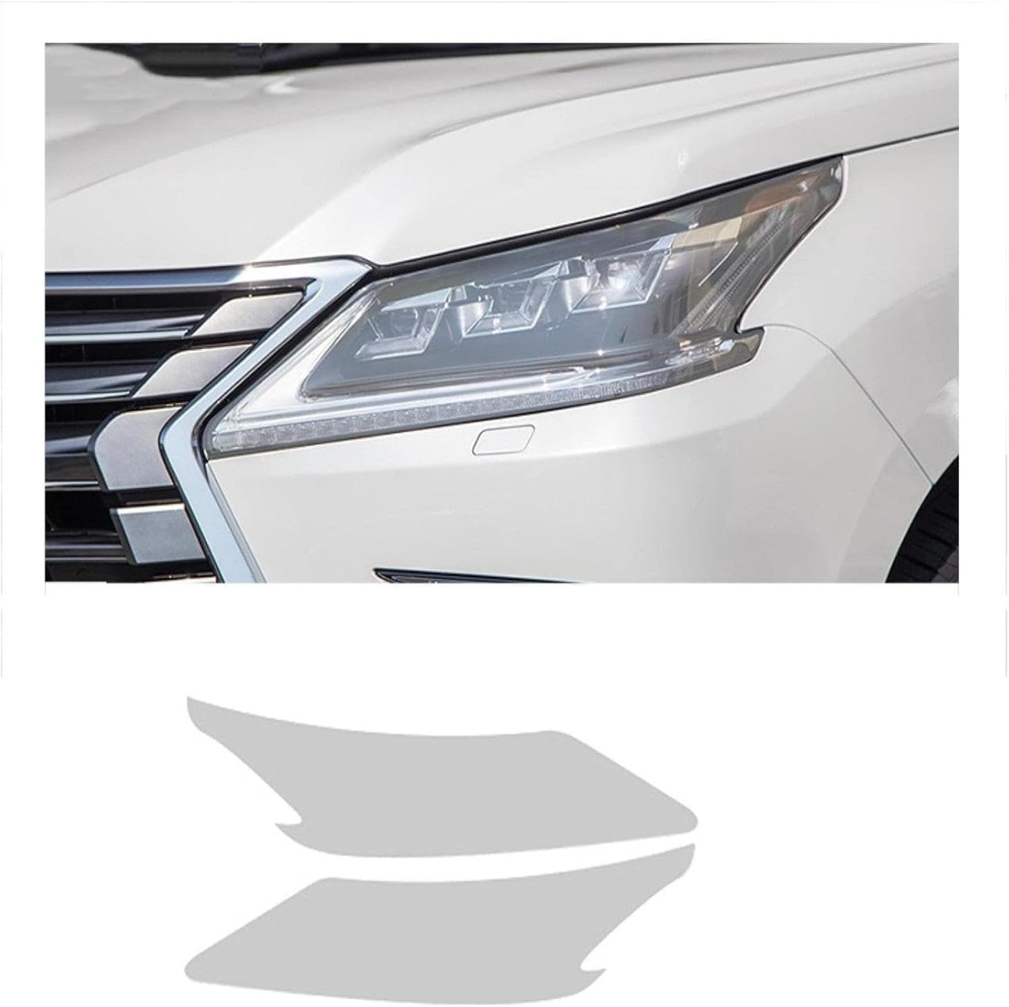 SamLng Car Front Light Film for Lexus LX570 2015-2020 Car Headlight Film Front Light Transparent Blackened Moulding Vinyl Protection Sticker Car Light Film