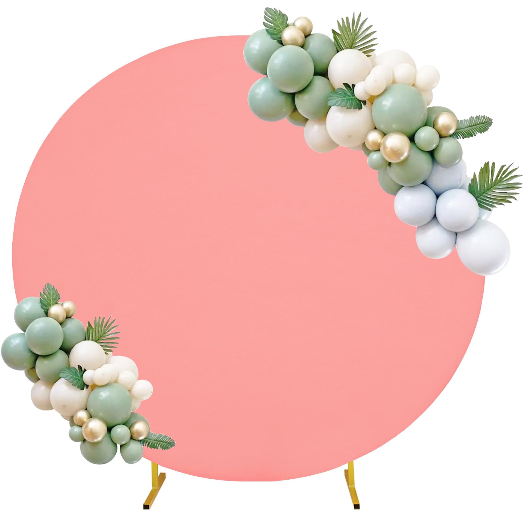 6.6FT Round Spandex Fitted Wedding Arch Cover for Circle Arch Stand, Thick Spandex Fabric Adjustable Round Arch Backdrop Cover for Wedding Birthday