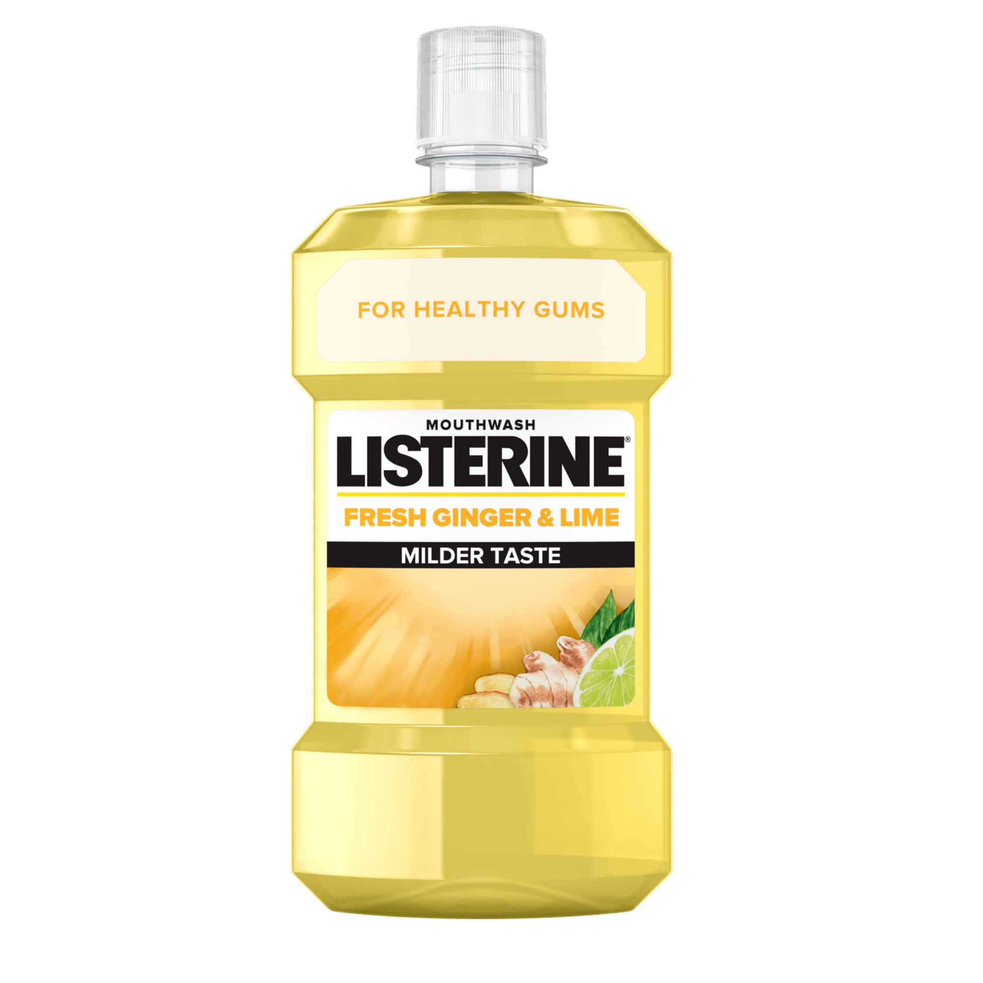 LISTERINE Fresh Ginger & Lime Milder Taste Mouthwash, 600 ml