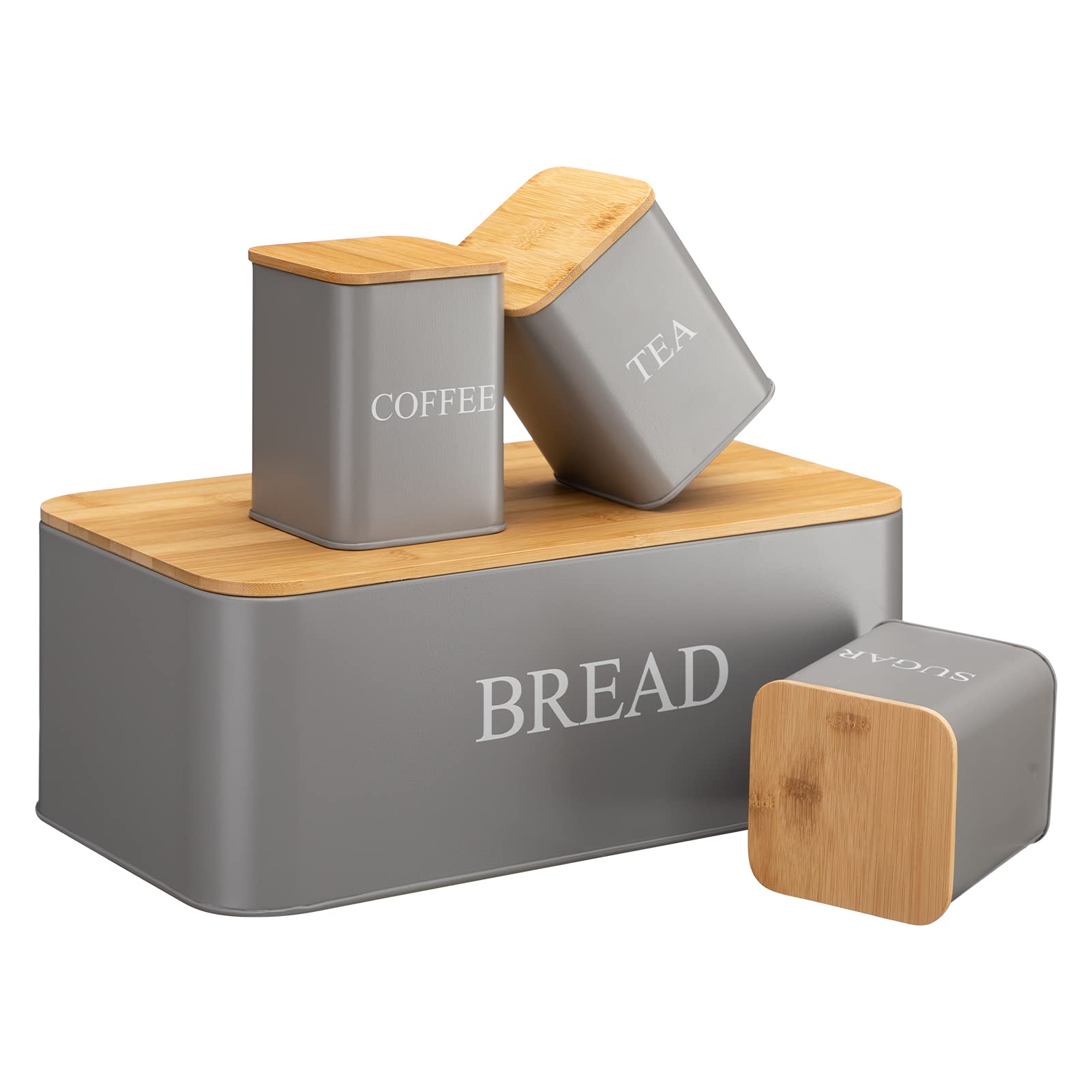 Buy PARANTA LargeCapacity Bread Box and 3Piece Canister Set Iron