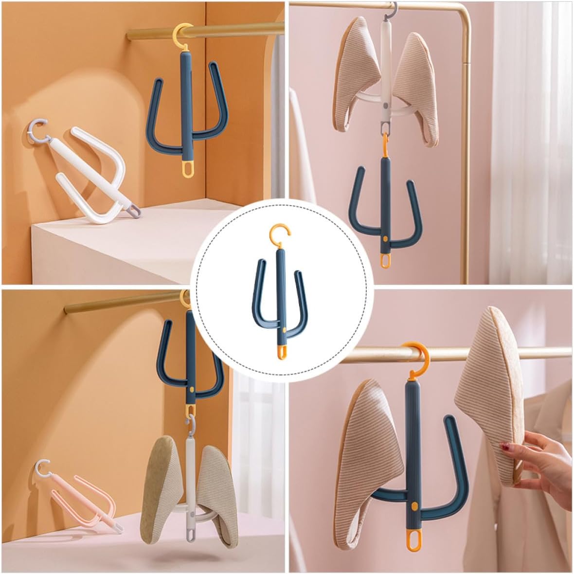 ABS Shoes Drying Rack with Hook Shape, Space Saving Shoe Hanger