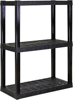 Oskar 3-Tier Shelving Unit, D 14 x W 30 x H 39 Inches, Heavy-Duty Storage Shelf, Multipurpose Organizer For Home, Kitchen, Basement, Laundry Room, Easy Assembly, Made With Recycled Materials, Black