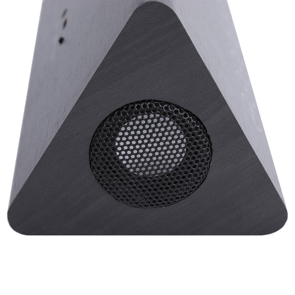 Despertador con Altavoz Bluetooth, Pantalla LED Digital, Termómetro, Radio FM, 5 Alarmas Musicales, para Uso en el Dormitorio de la Oficina en casa (Madera Negra y Letras Blancas.)