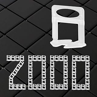 1/16" Tile Leveling System Clips 2000pcs DIY Tiles Leveler Spacer, Tile Leveling System For Ceramic Tiles and Stone, Easy Installation (2000, 1/16")
