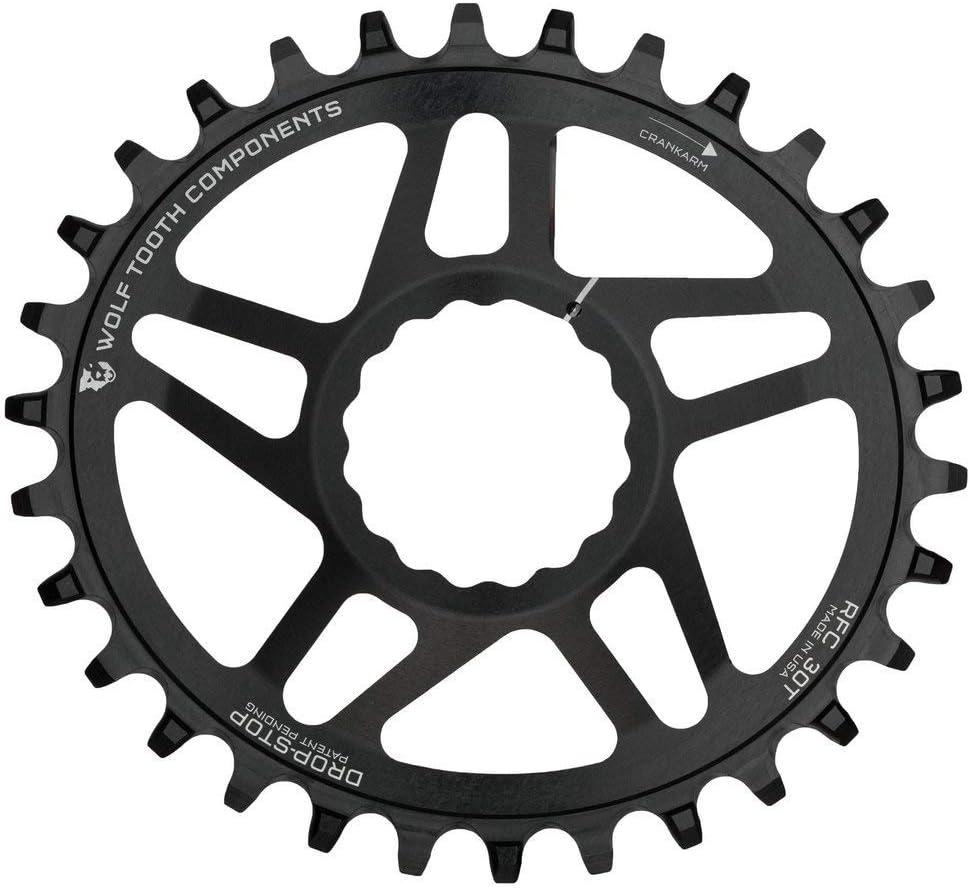 Wolf Tooth Elliptical Mountain Bike Direct Mount Oval Chainring for Race Face Cranks (30 Tooth, Boost, PowerTrac, MTB)
