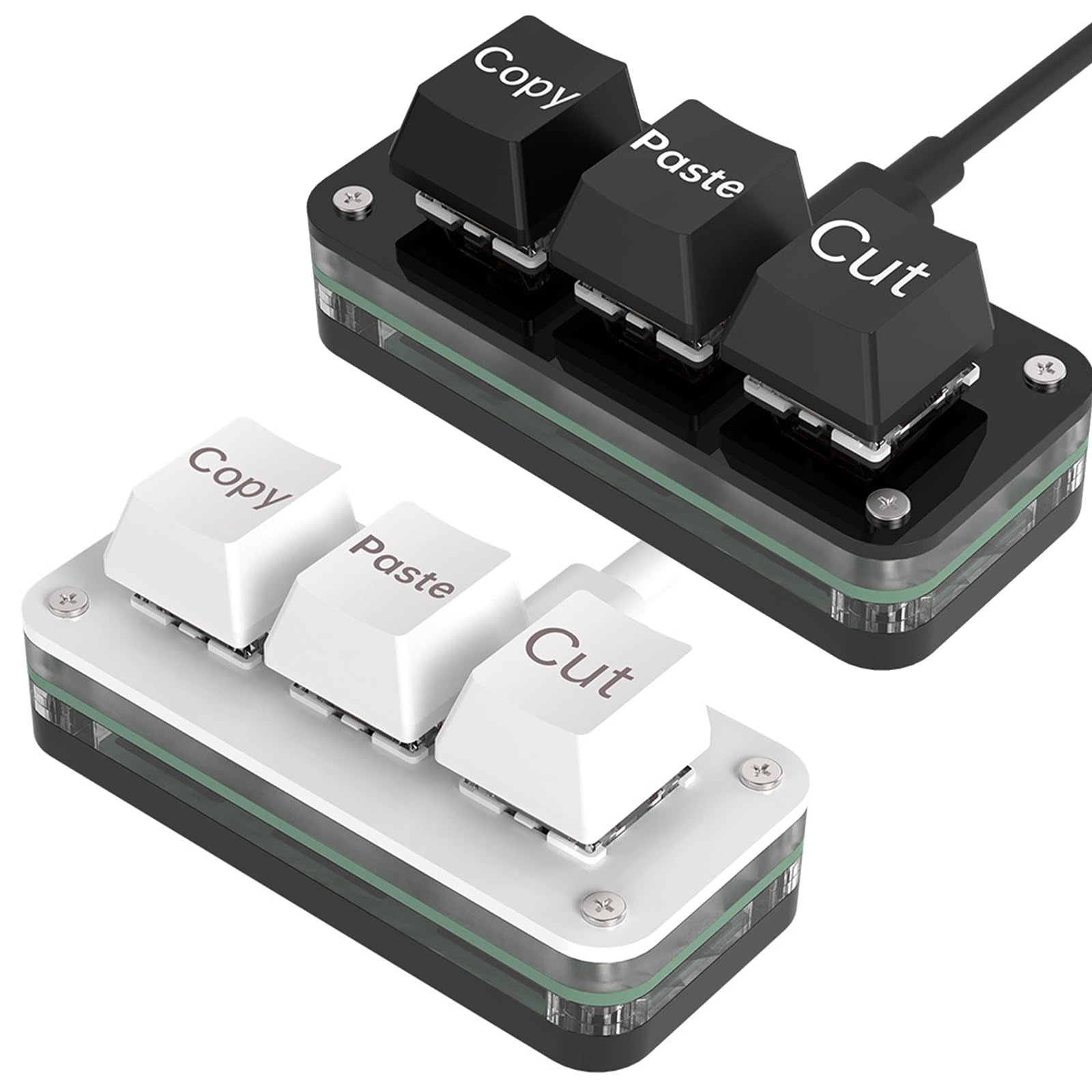 3-toetsen Mini Aanpasbaar Macro-toetsenbord, Draagbaar USB-programmeer-gamingtoetsenbord met Hot-swap, RGB-verlicht Mechanisch Gamingtoetsenbord voor Kantoor, Game, Muziek, Media
