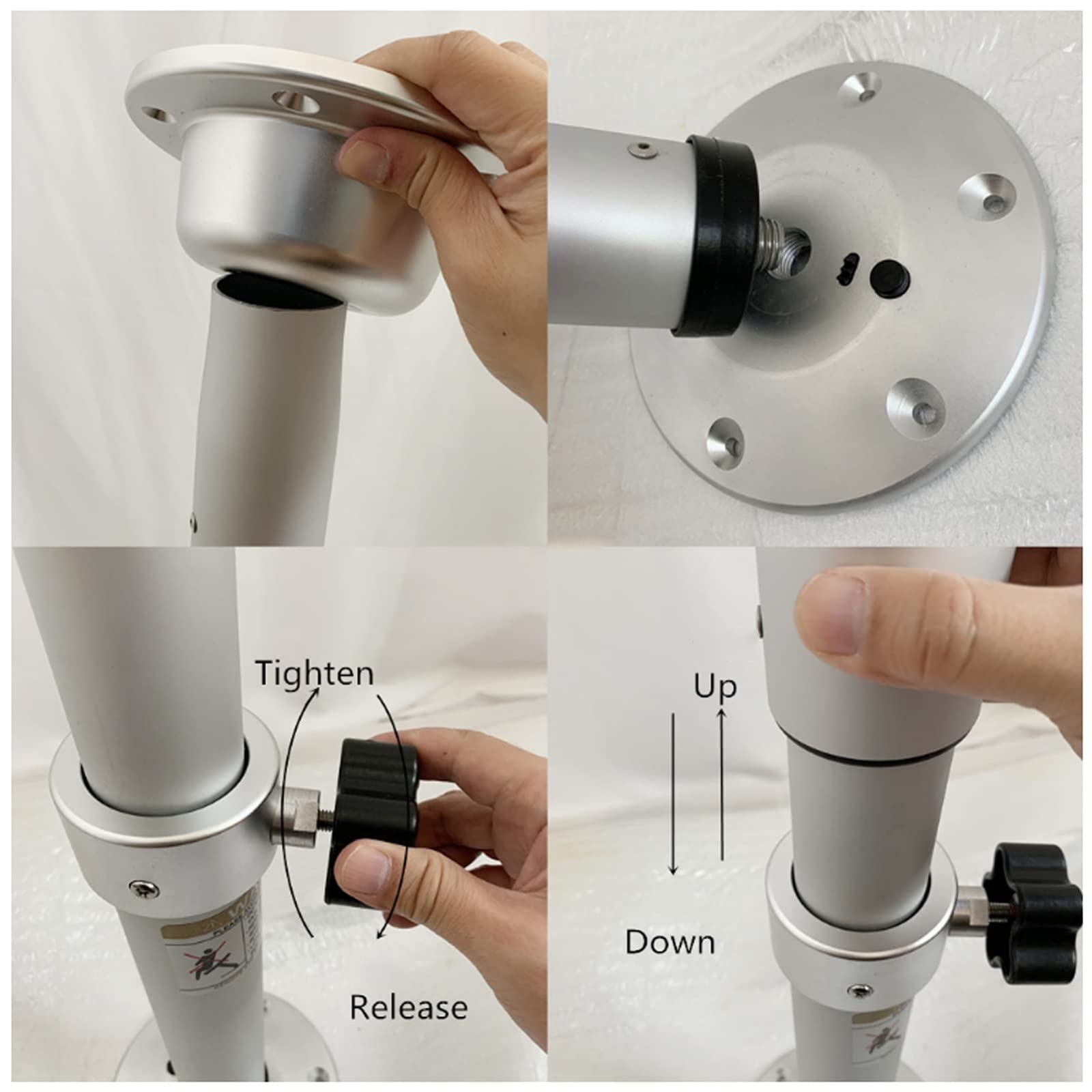 Piedistallo Regolabile in Altezza da 22,3 A 28,10,2 cm Telescopico Gambe da Tavolo Rimovibili Kit con Base di Montaggio per Camper Yacht