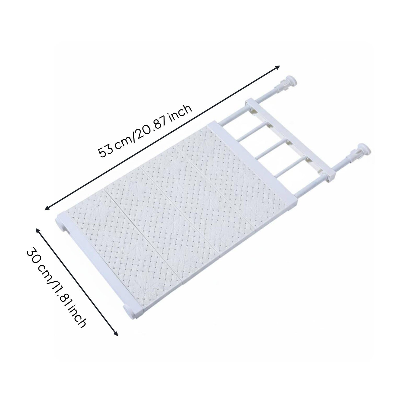 Divisorio Telescopico Salvaspazio Multiuso, Ripiano Estensibile per Armadio, Facile da Installare, Ripiano Salvaspazio Regolabile per Studenti, Inquilini, 33-53 x 30 Cm