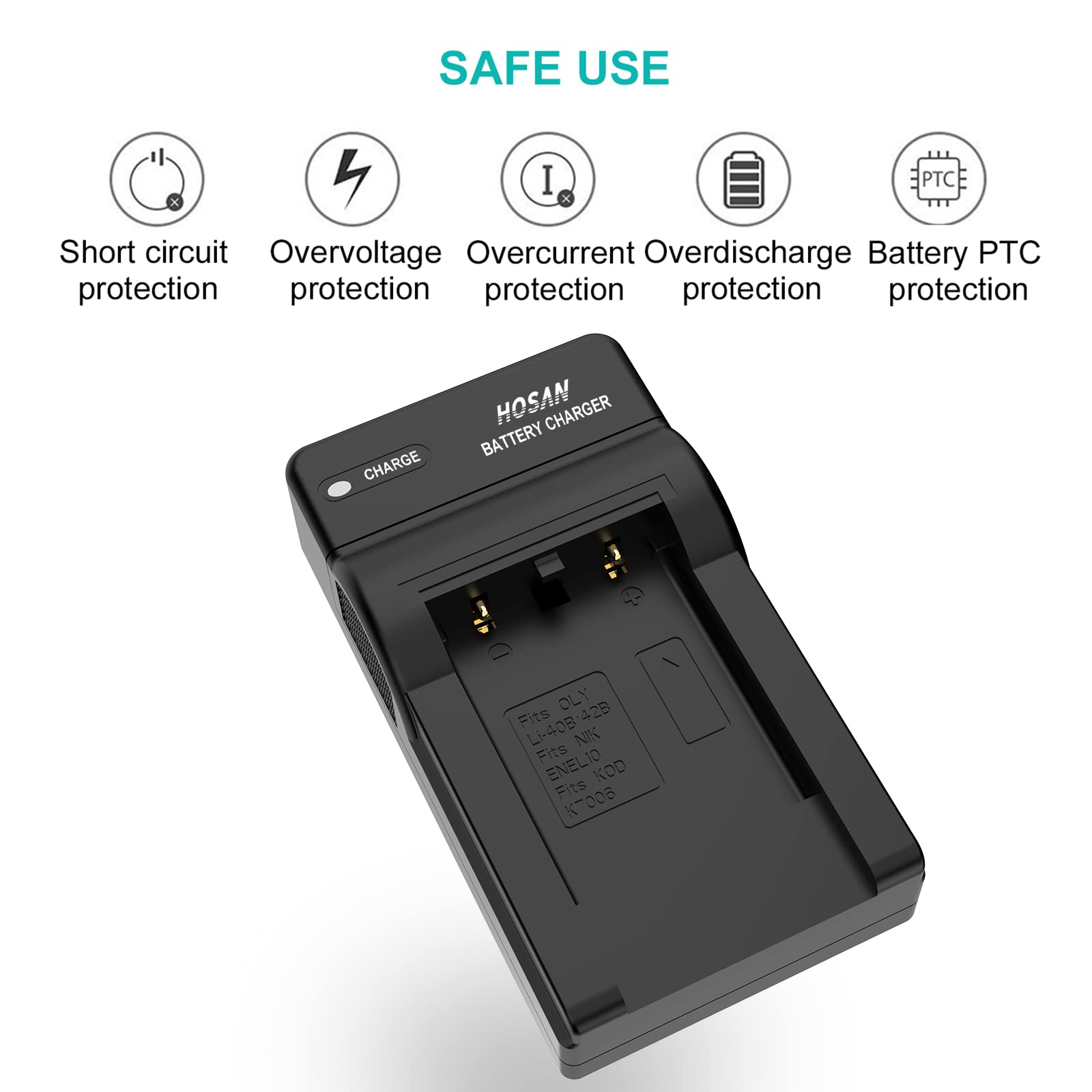 EN-EL10 HOSAN 2 Batteria di Compatibile con Serie Nikon EN-EL10 Coolpix S200 S210 S220 S230 S3000 S4000 S500 S510 S5100 S520 S570 S60 S600 S700 S80