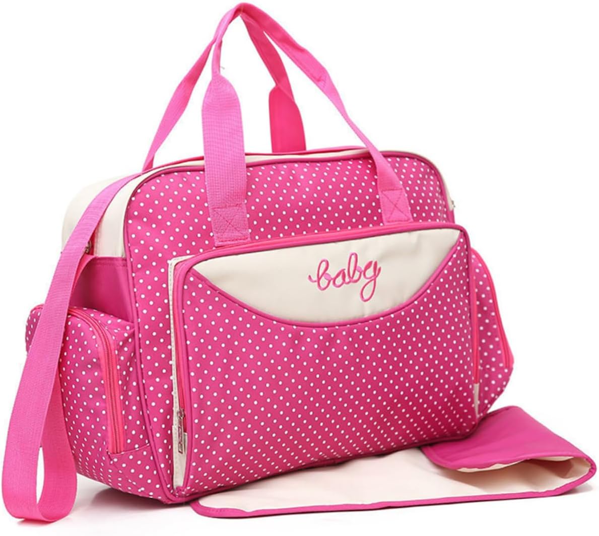 Large Capacity Mommy Tote Bag Set Multi-functional Handbag for Moms for Travel Work and Everyday Use Lightweight and Durable Design Rosy