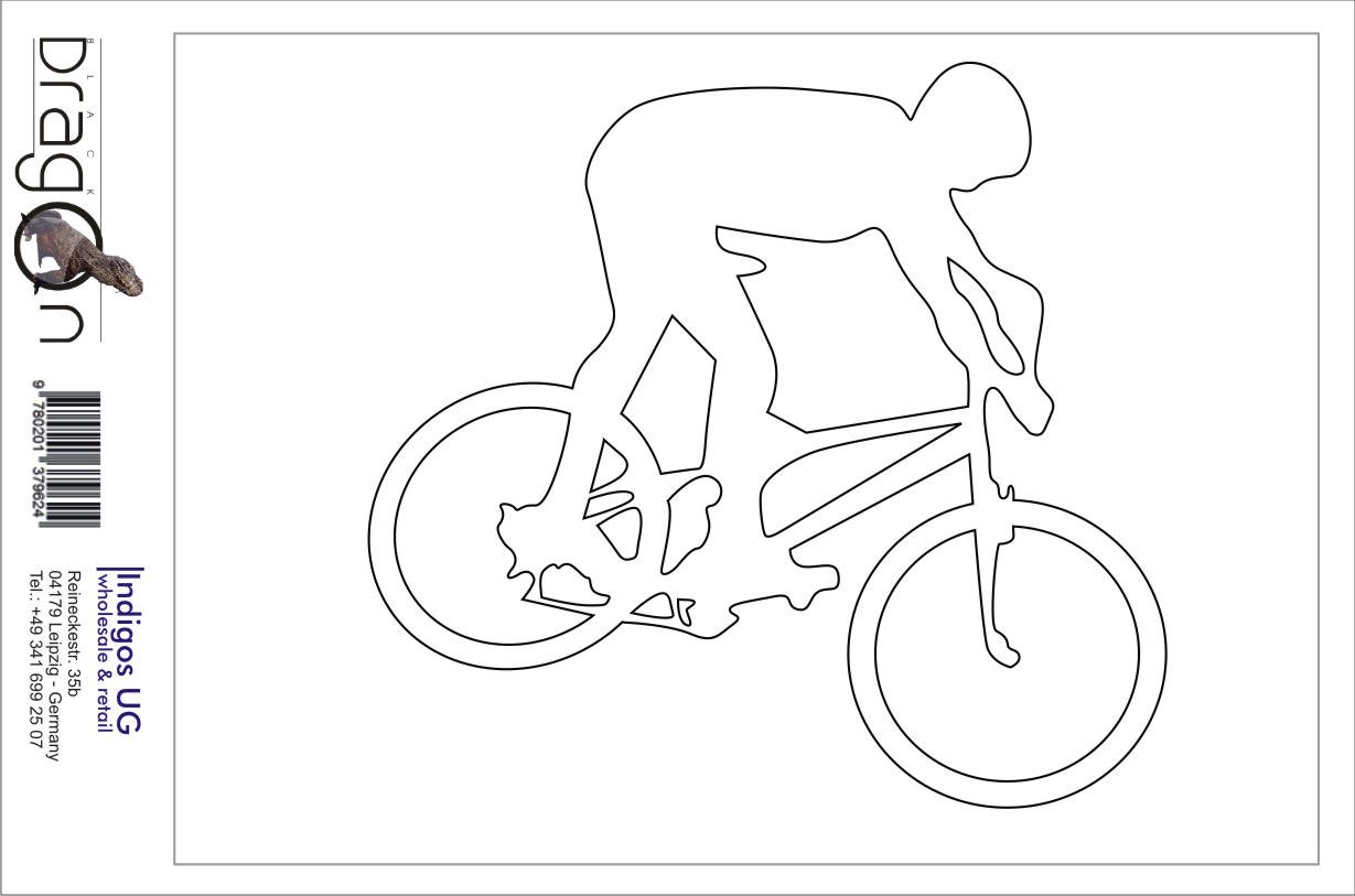 INDIGOS Adesivo Auto JDM Mountain Bike - Sticker In Pellicola Tedesca Nero 96x88 Mm - Resistente UV E Autolavaggio