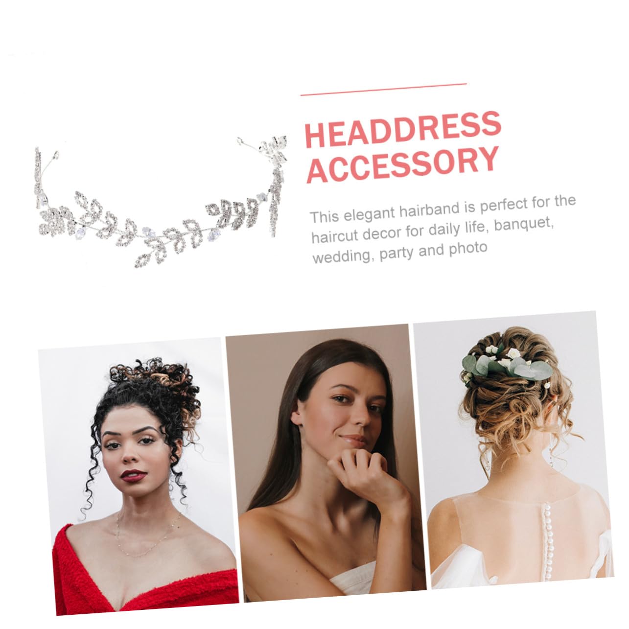 VICASKY 3 Pezzi Banca Del Matrimonio Fascia Bride Headband Women Hairband Accessori Per Per Fasce Eleganti Per Donne