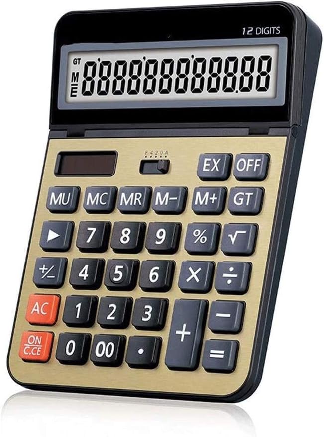 Standard Function Basic Desktop Calculator, Large Display, for Home and Office, Power, Solar and Battery
