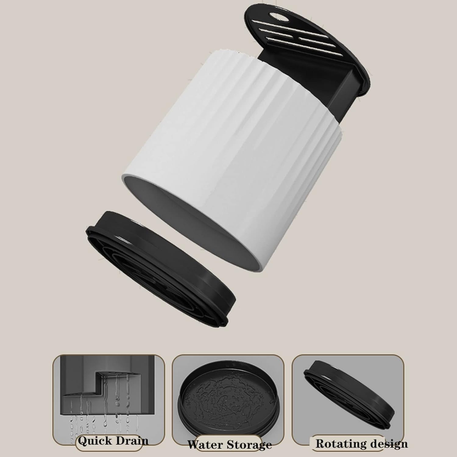 Knife Block Storage Stand Kitchen,Only Selling Cutter Holder,Universal Rack,Round,360°Rotation Pp,Can Be Stored,Chopsticks,Forks,Scissors