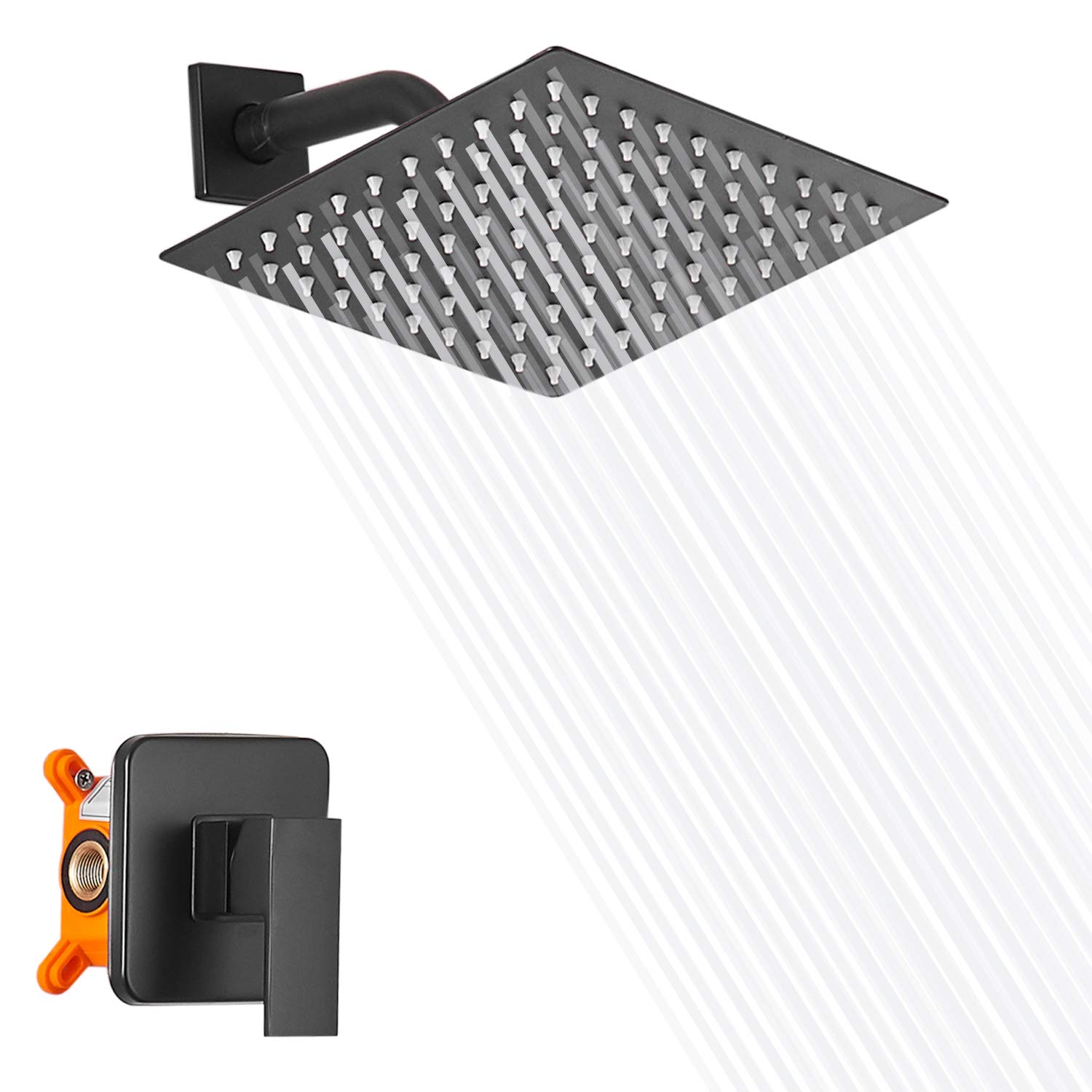 Buy KEBAO Matte Black Shower System, Complete Shower Faucet Set with 8in Square Rain Shower Head