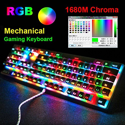 Ajazz AK52 RGB Mechanical Gaming Keyboard with 104 Keys/Backlit USB