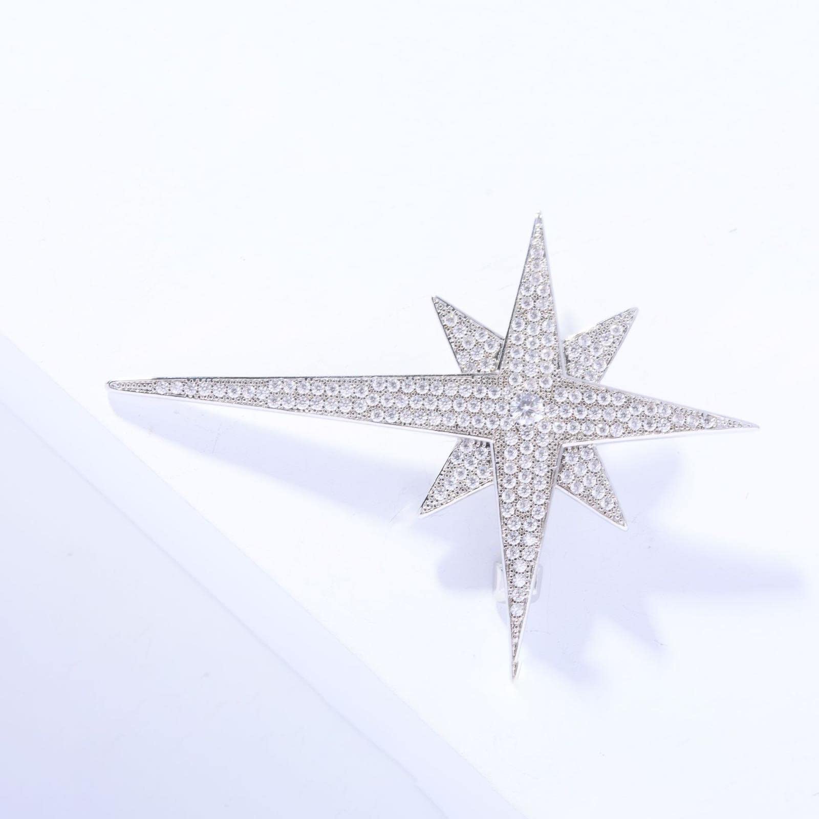Broche de Estrella de anís de Lujo para Hombre con microincrustaciones de circón, Abrigo de Tendencia Creativo para Hombres y Mujeres Que combina con Todo