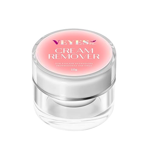VEYES INC Removedor de pestañas en crema para extensiones de pestañas, 0.35 oz (10 g), removedor de pegamento de pestañas de baja irritación,