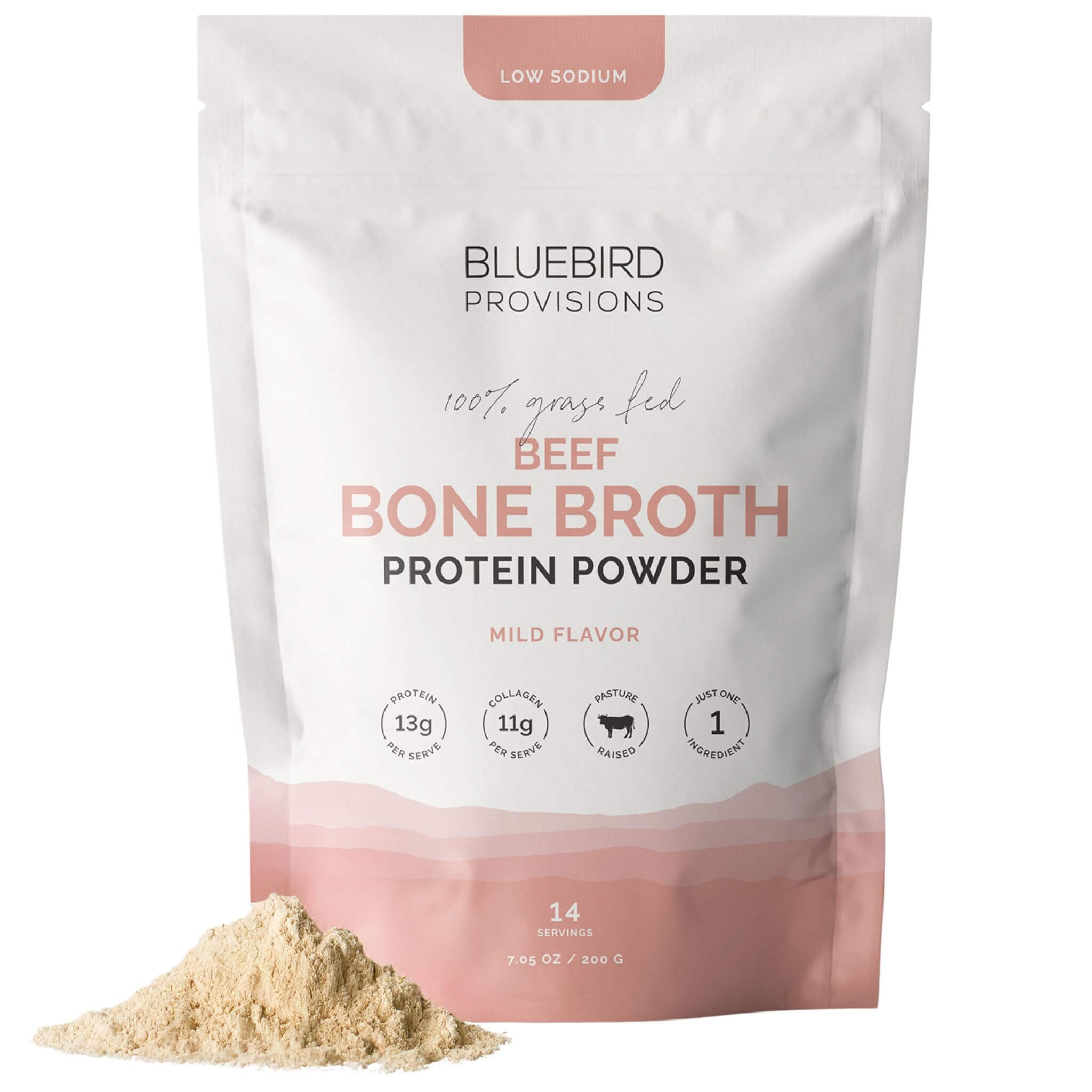 Beef Bone Broth Protein Powder - Grass Fed Beef Powder - Collagen Rich for Humans - Pasture Raised Carnivore Protein Powder - Low Sodium Bone Broth