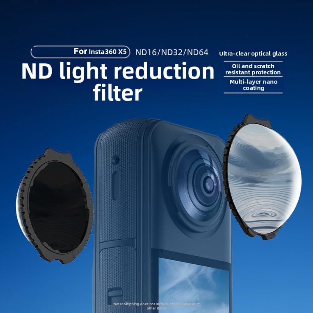 Filtro a densità neutra ND16/32/64 per Insta360 X5 per migliorare la coerenza visiva in condizioni di luce ambientale intensa (ND32)