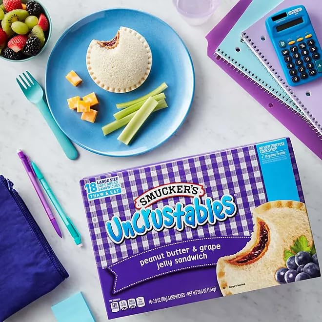 Miniatura 4 de Salutem Vita - Smucker's Uncrustables Sandwiches, uva, 50.4 oz., 18 unidades - Paquete de 2