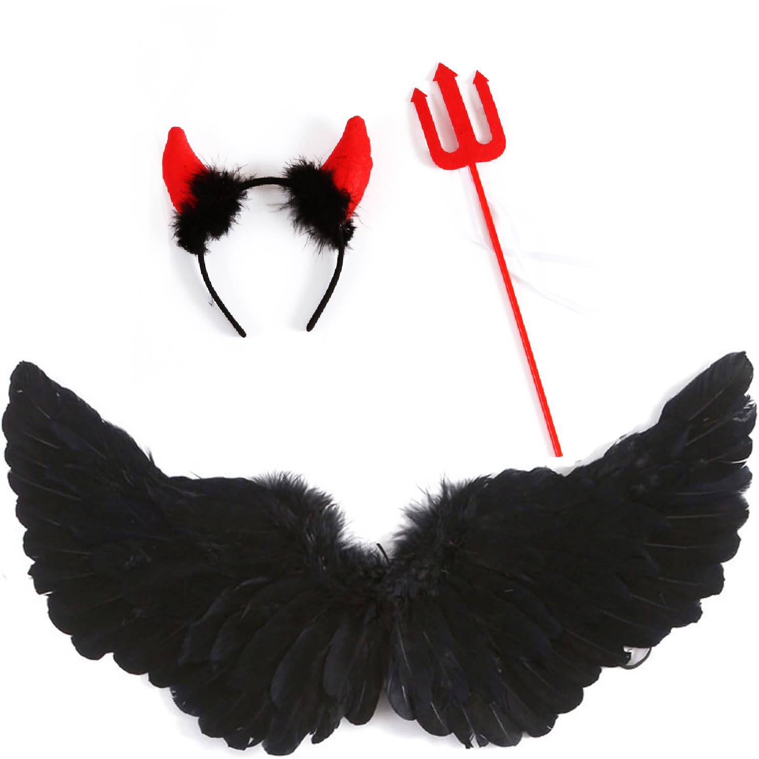 Angel Wings for Girls Kid, Halloween Costume for Kid with Halo Headband and Adjustable Straps to Fit Most Sizes Fancy Dress Costume Christmas Cosplay Party